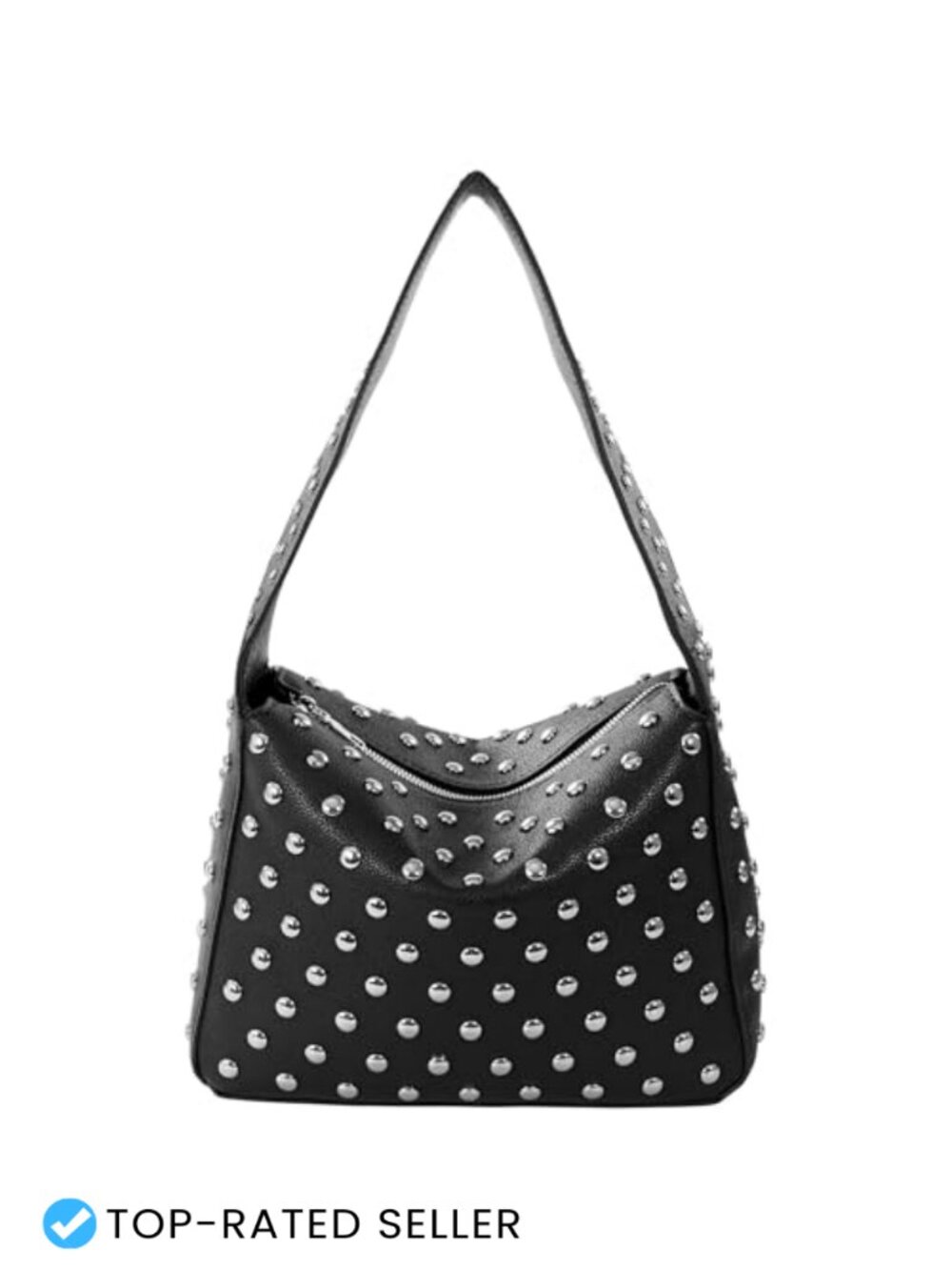Studded Shoulder Bag Y2K Punk Vegan Leather Small Purse Handmade Sling
